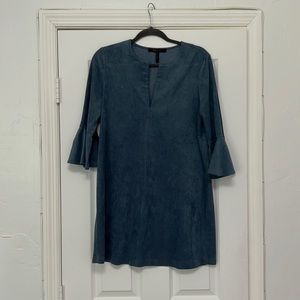 Suede teal dress